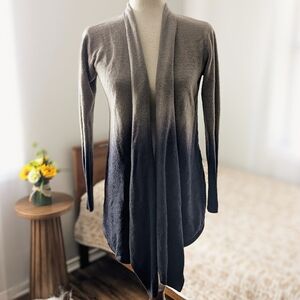 Barefoot Dreams Ombre Black and Brown Cardigan Loungewear Casual Small Medium
